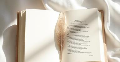 Luulekogu lahtise lehega kirjanduslikul taustal