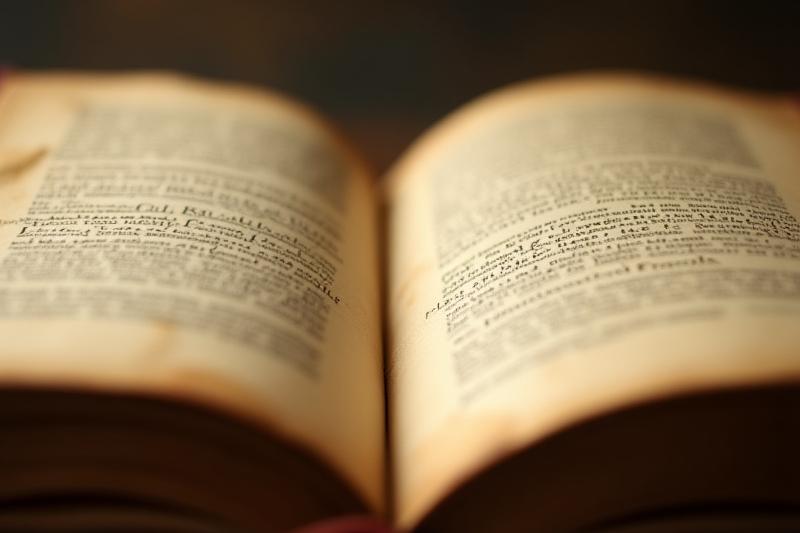 Vana raamat avatuna, näidates esimese väljaande päislehte